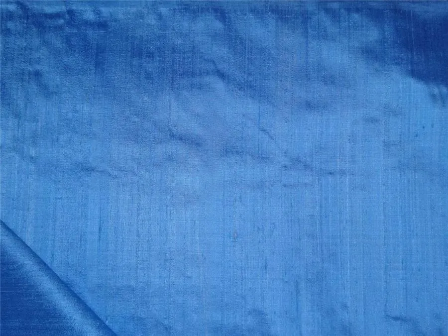 100% PURE SILK DUPION FABRIC PASTEL INDIGO colour 54" wide WITH SLUBS MM66[3]