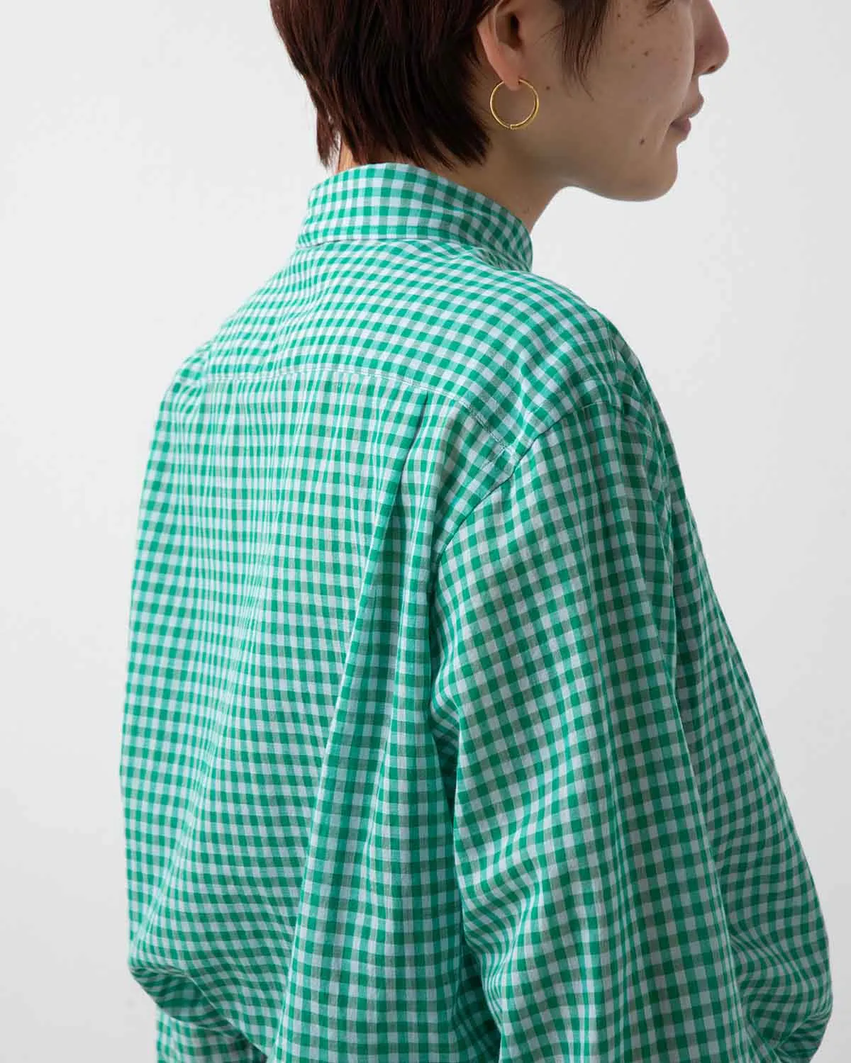 AIRY LIGHT COTTON CHECK BIG SHIRT