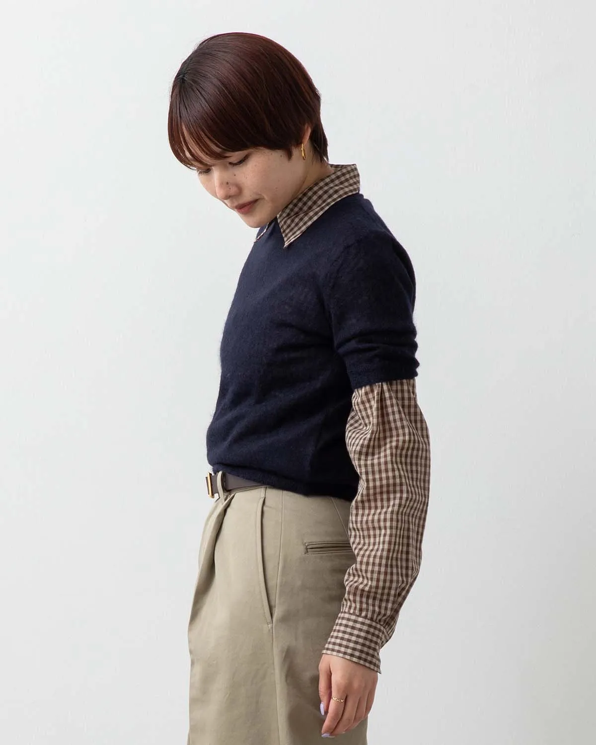 AIRY LIGHT COTTON CHECK BIG SHIRT