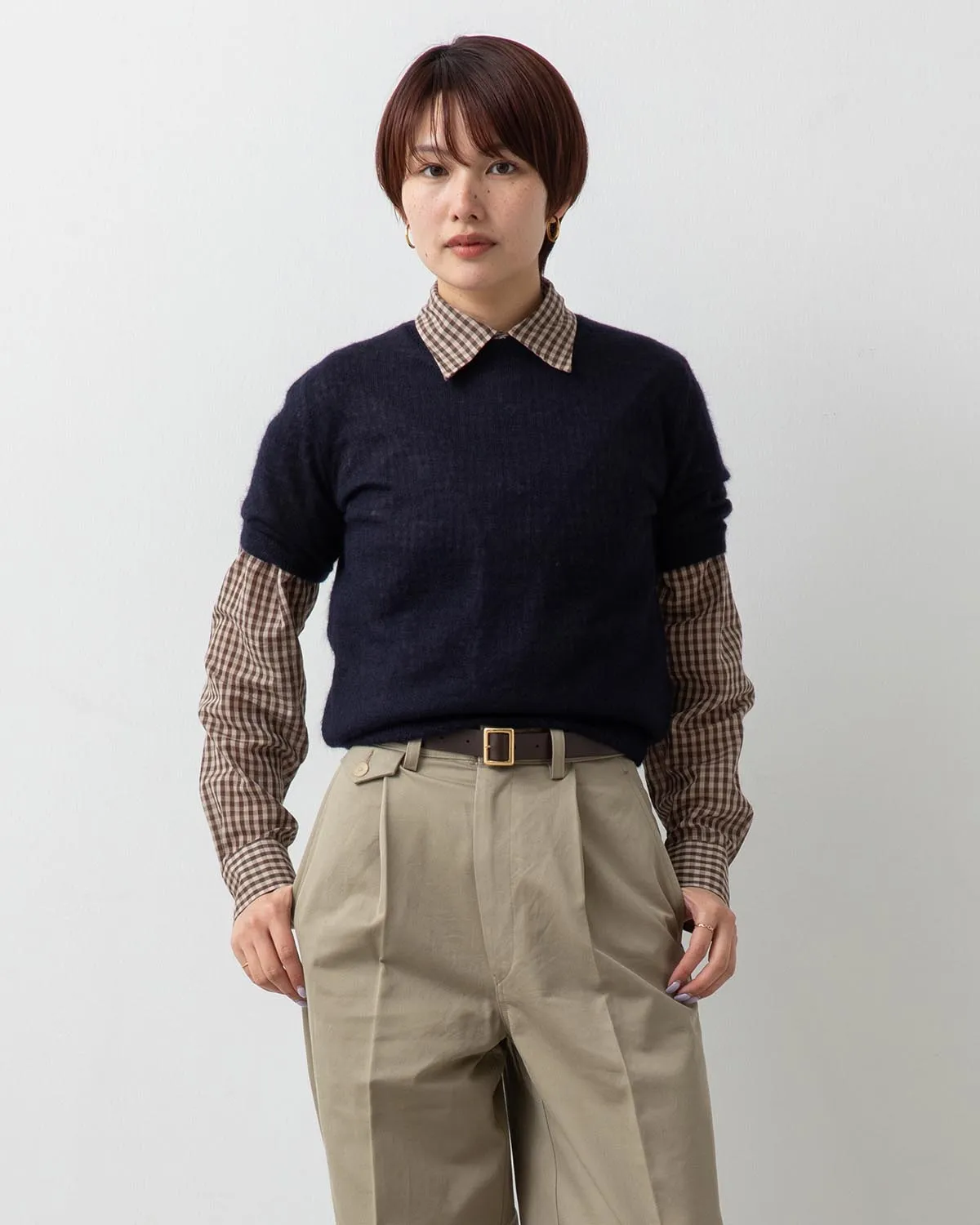 AIRY LIGHT COTTON CHECK BIG SHIRT