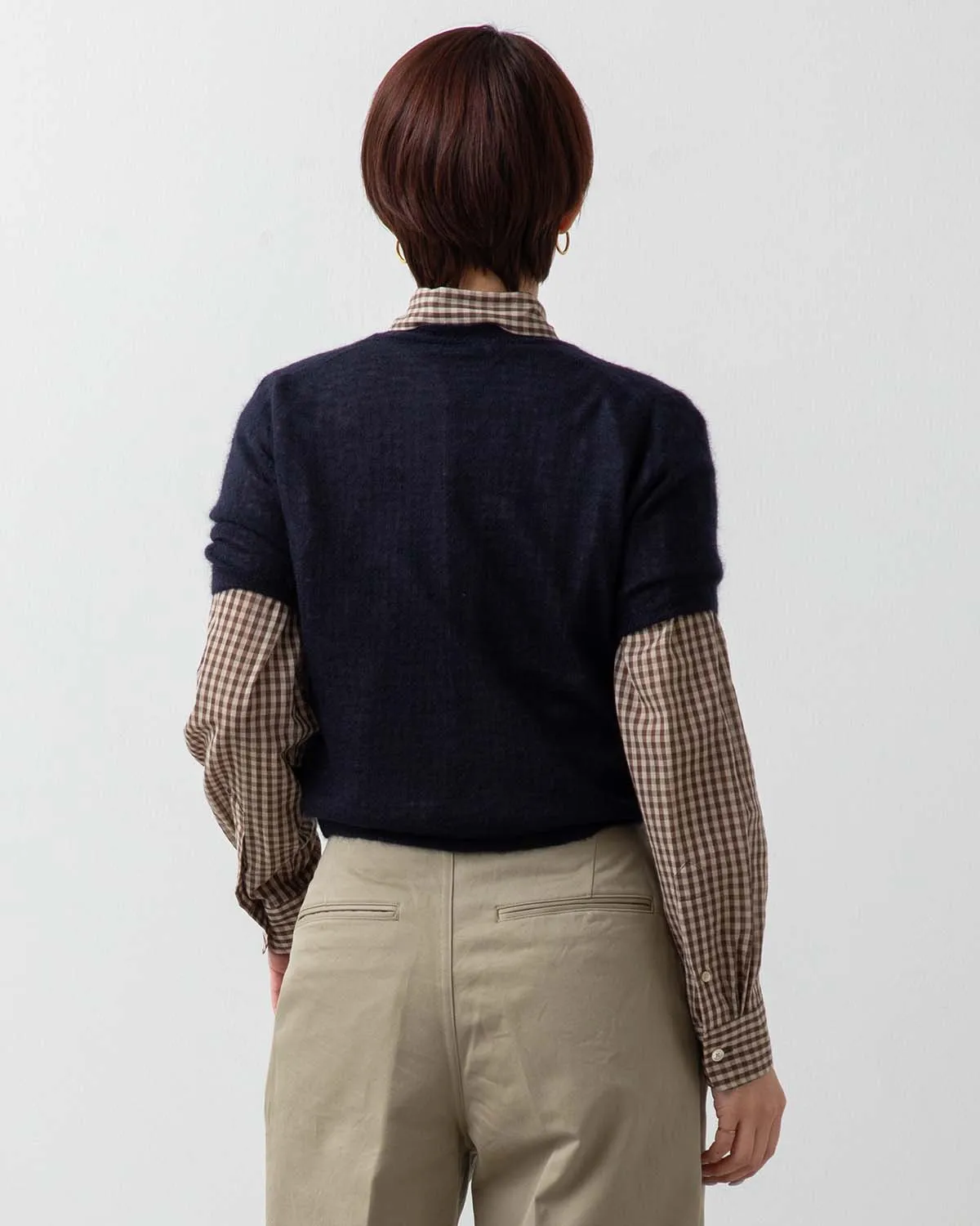 AIRY LIGHT COTTON CHECK BIG SHIRT