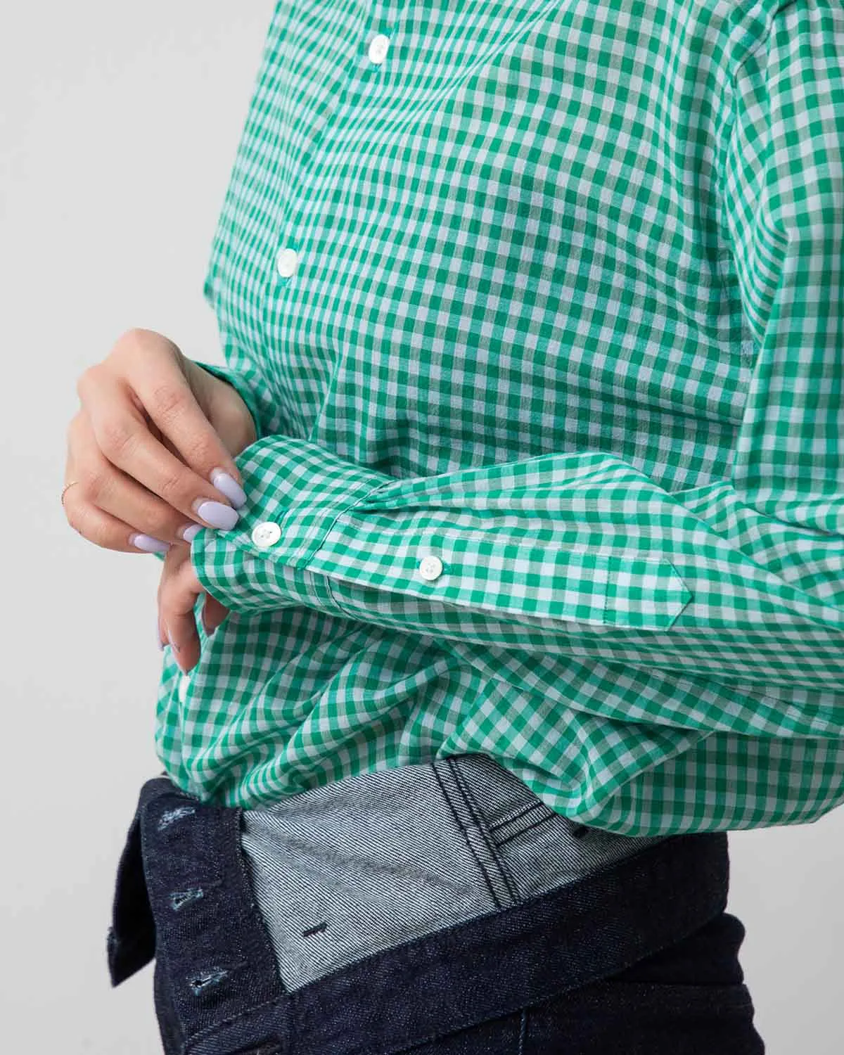 AIRY LIGHT COTTON CHECK BIG SHIRT