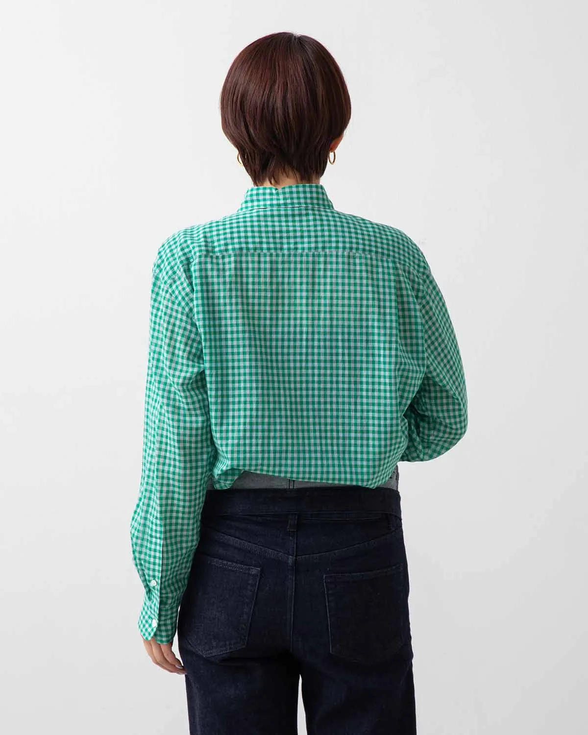 AIRY LIGHT COTTON CHECK BIG SHIRT