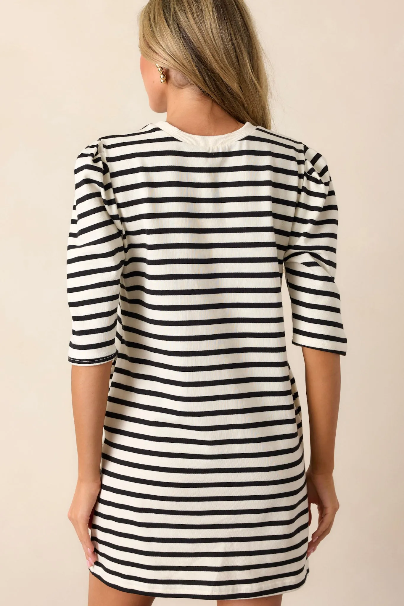 All My Love 100% Cotton White Stripe Mini Dress