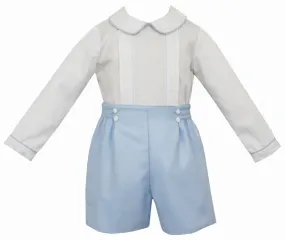 Anavini Toddler Boys Light Blue Dressy Short Set