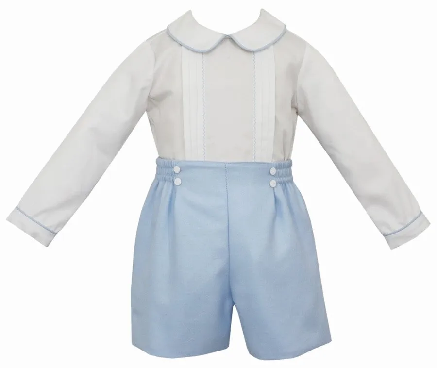 Anavini Toddler Boys Light Blue Dressy Short Set