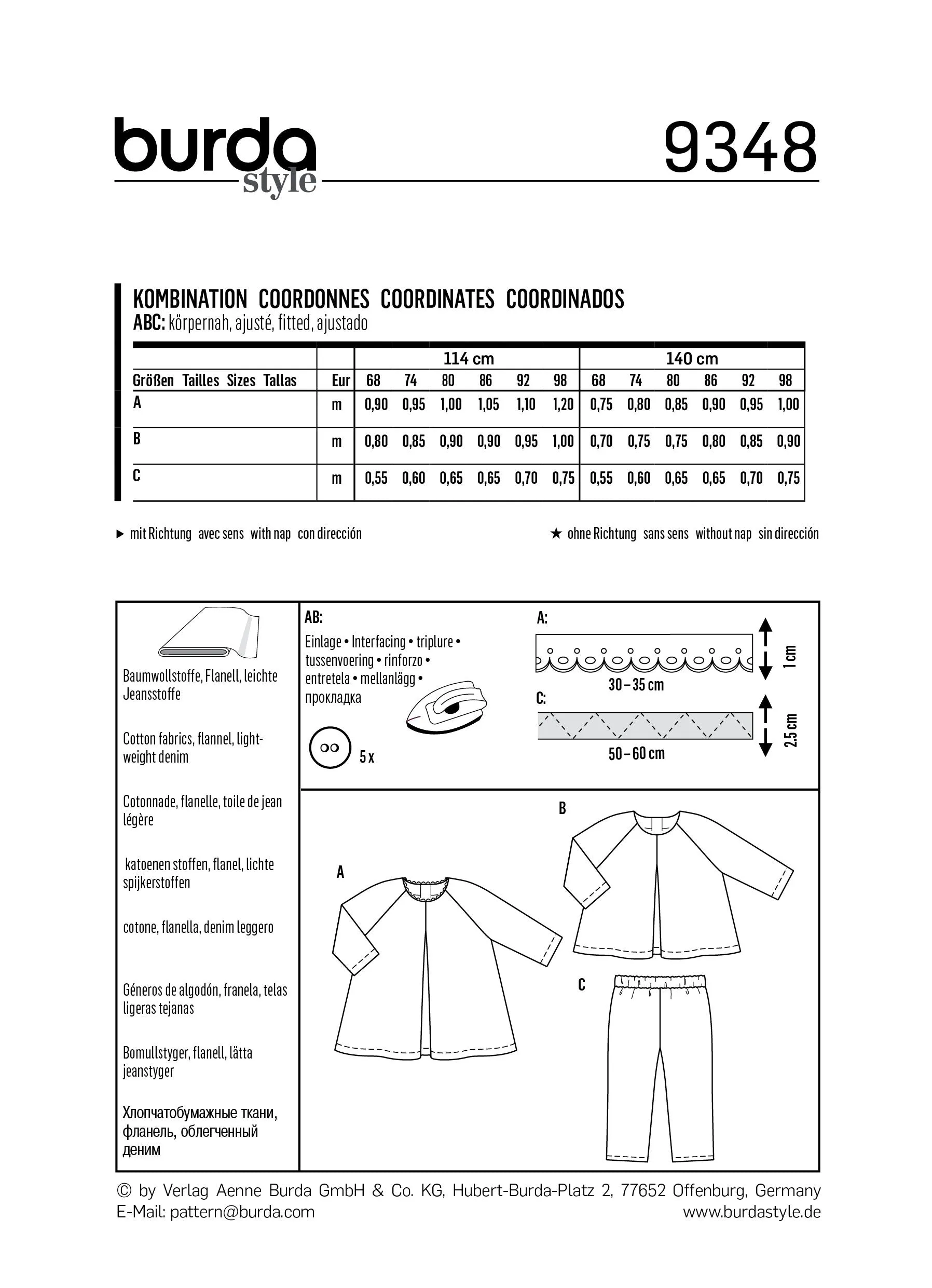 BD9348 Baby's Loose Dress | Burda style pattern