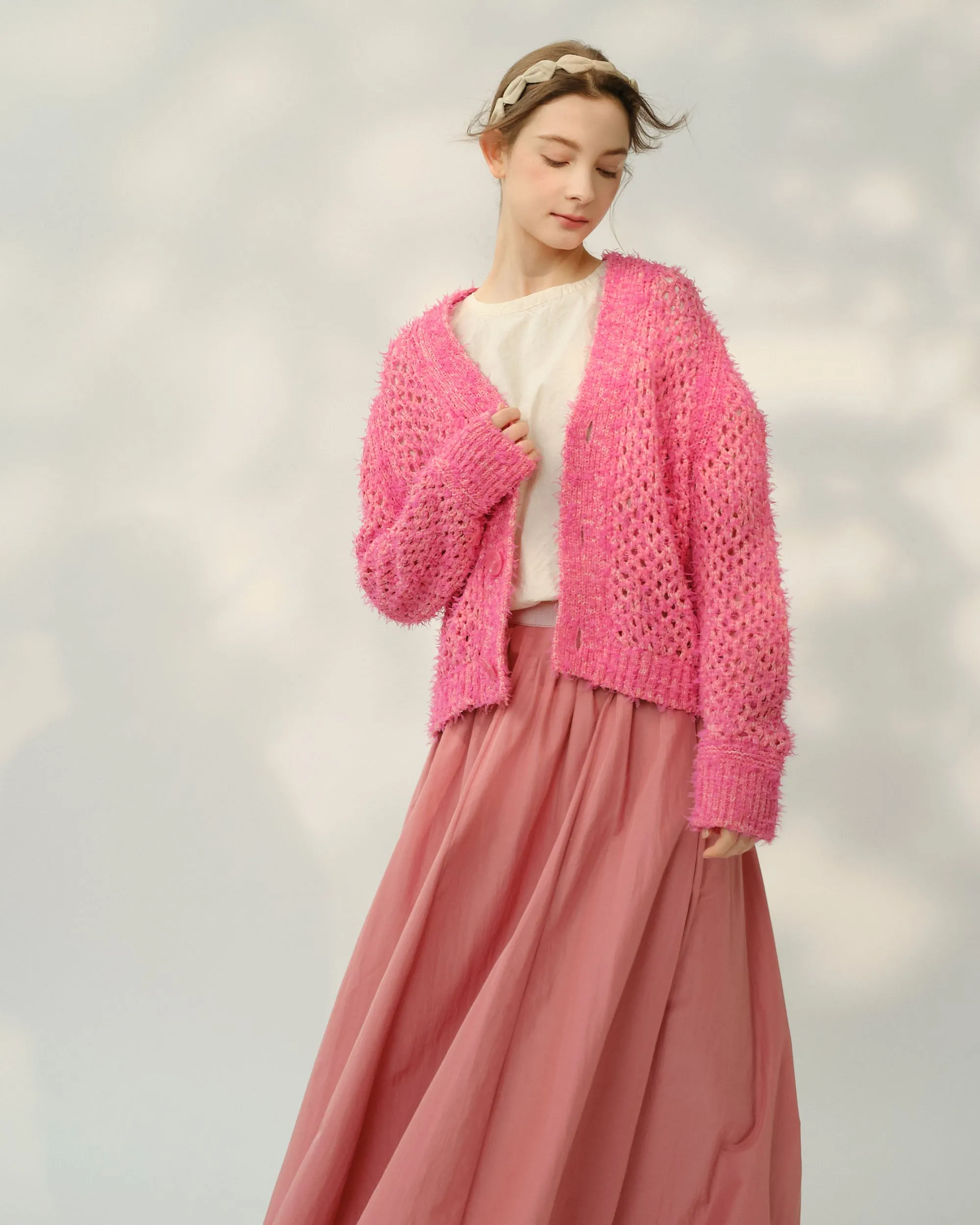 BOUSSOLE Airy Mesh Cardigan