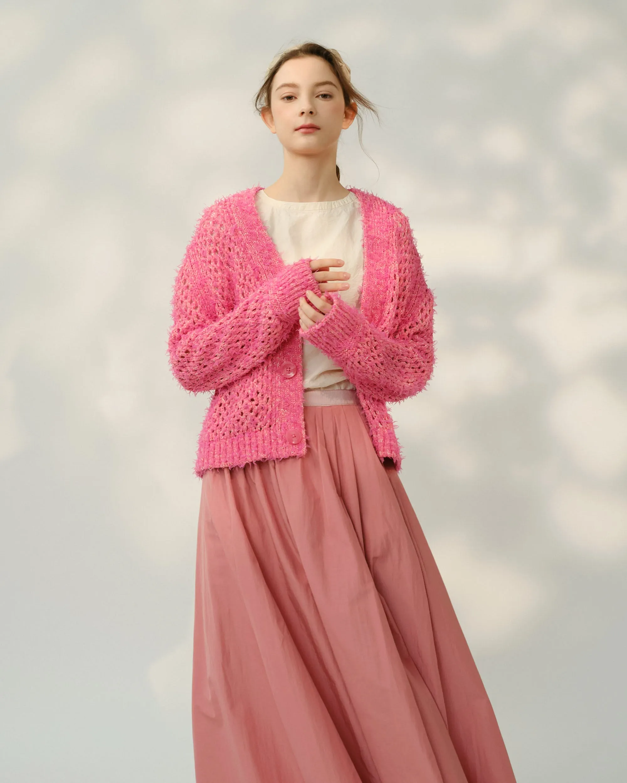 BOUSSOLE Airy Mesh Cardigan