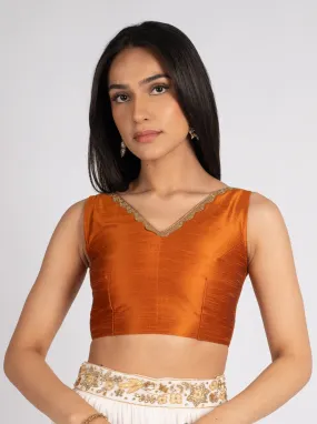 Burnt Orange Backless Blouse