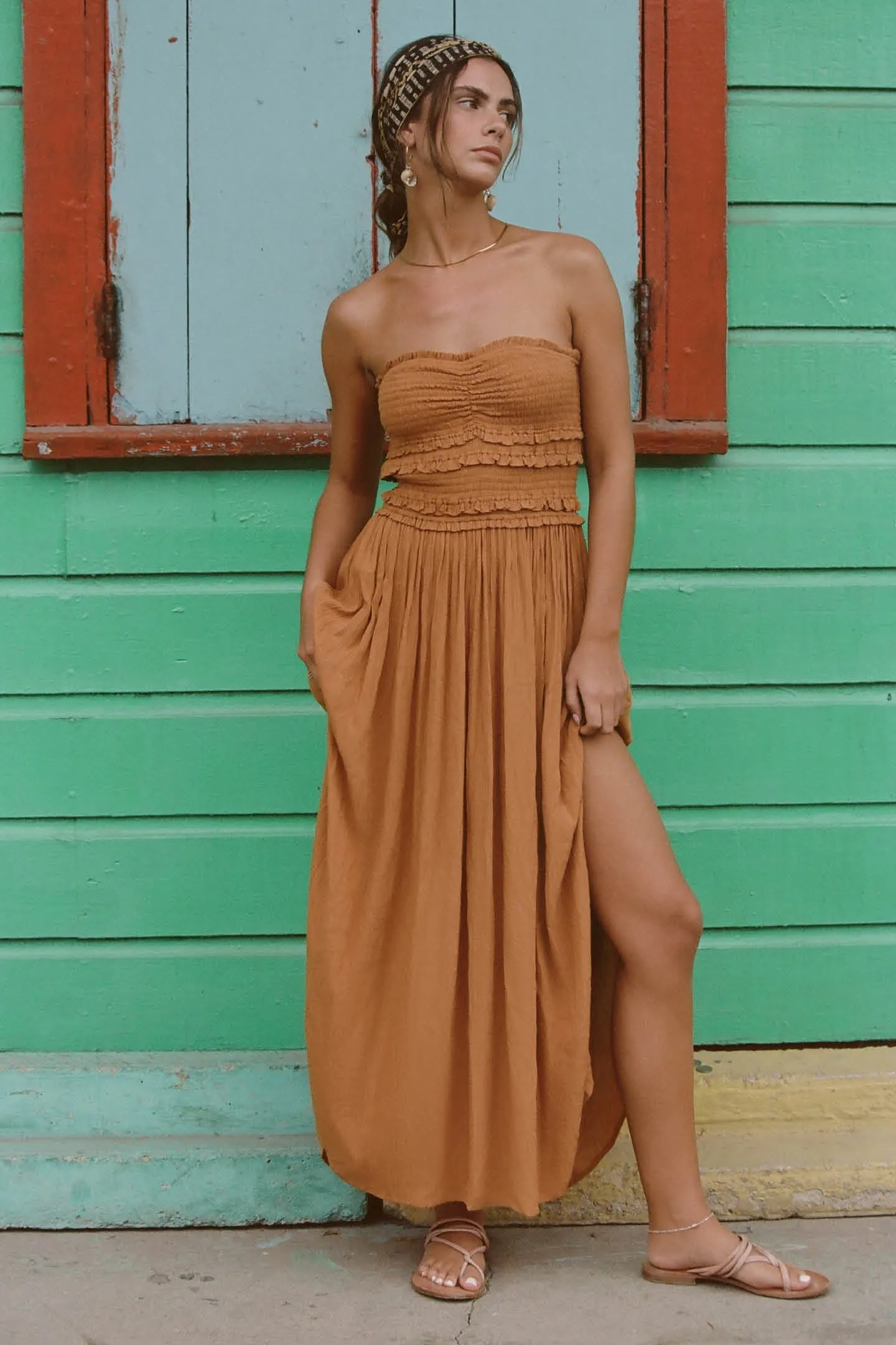DEVYN STRAPLESS MIDI DRESS