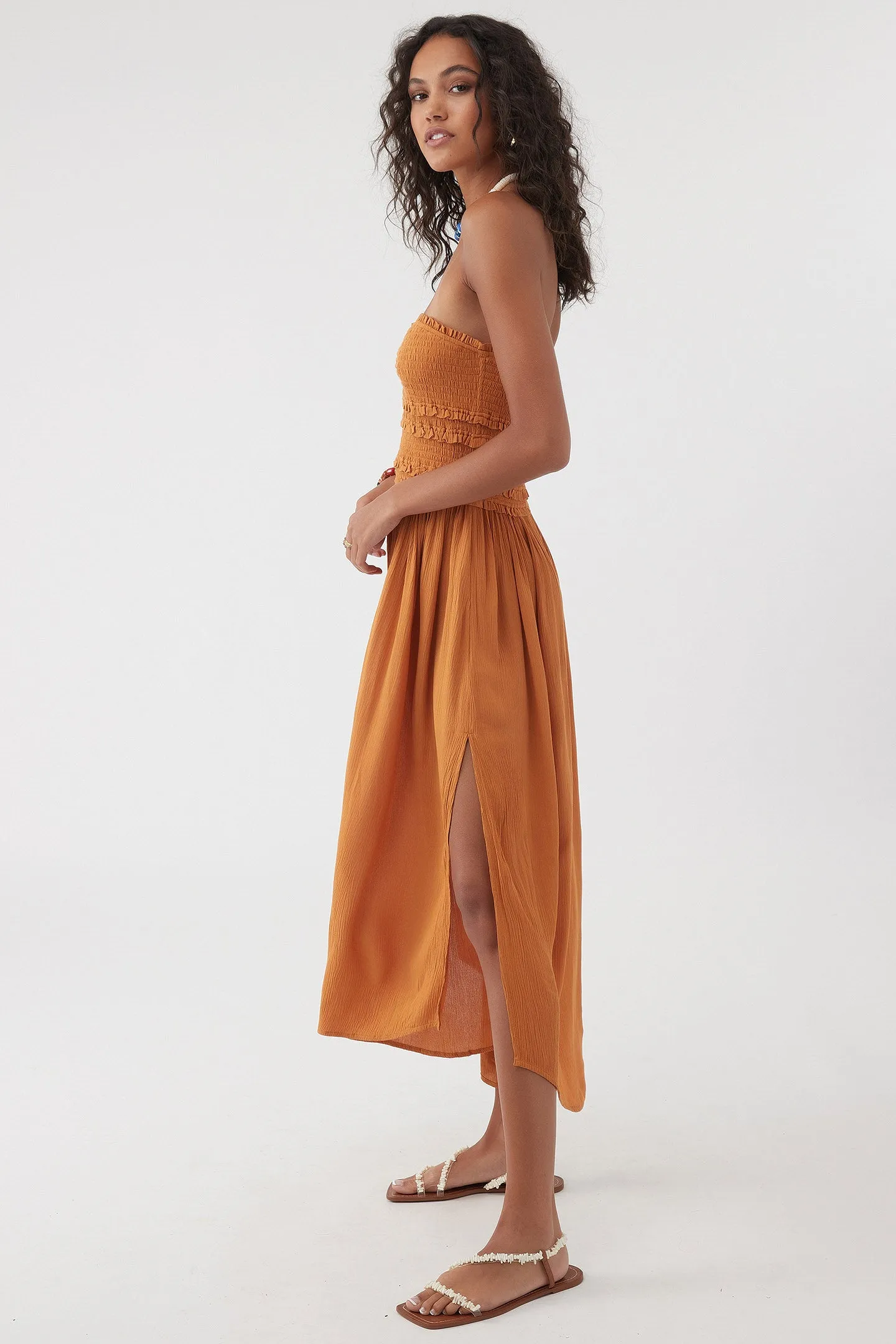 DEVYN STRAPLESS MIDI DRESS