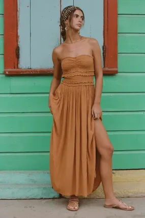 DEVYN STRAPLESS MIDI DRESS