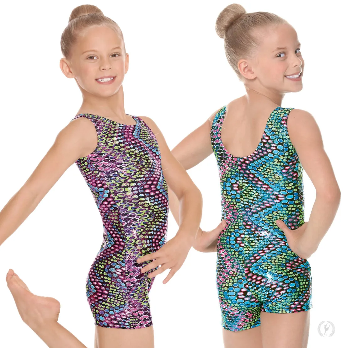 Eurotard Dizzy Dots Metallic Foil Gymnastics Biketard - Child
