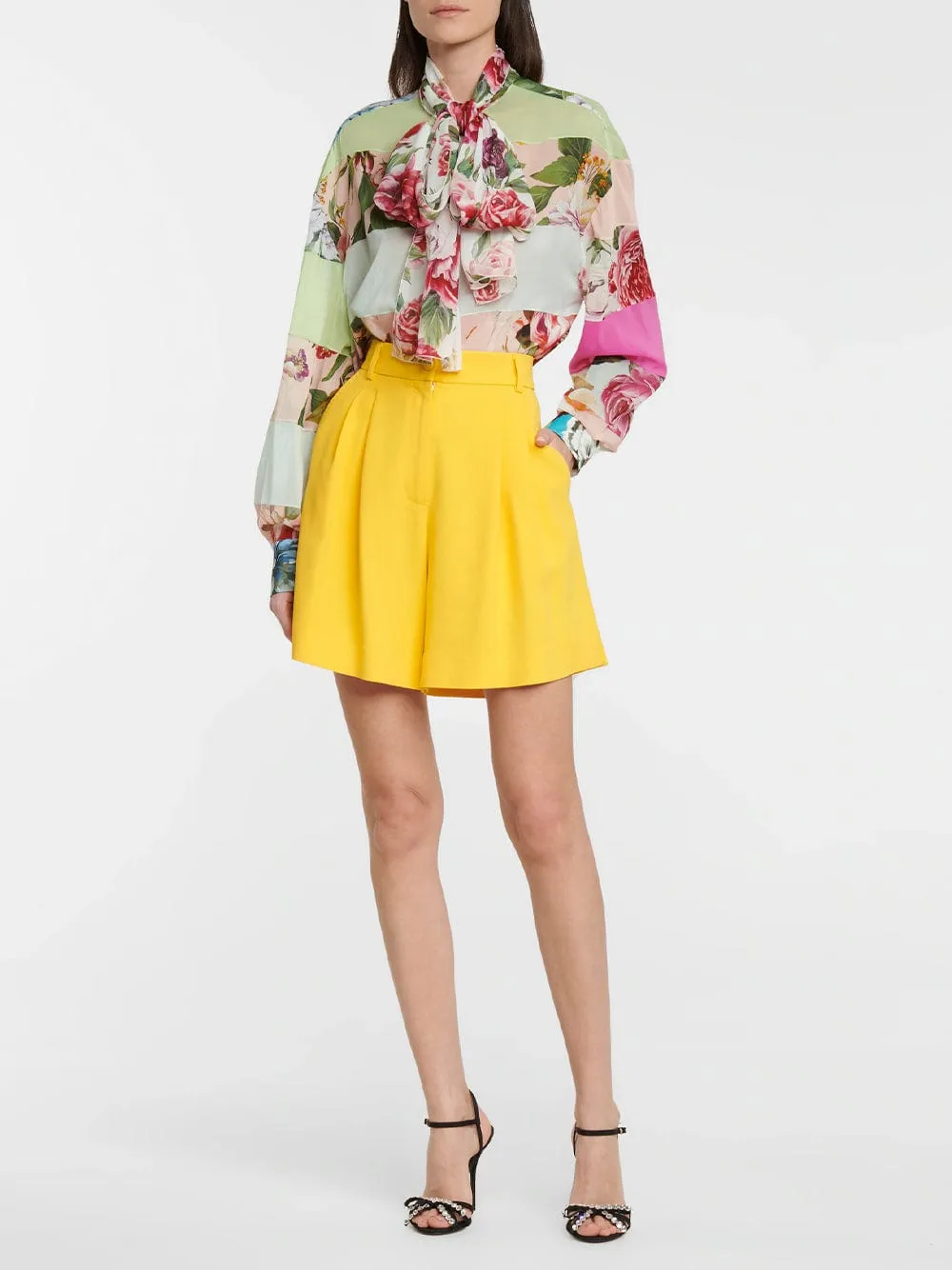 Floral Patchwork Silk Blouse