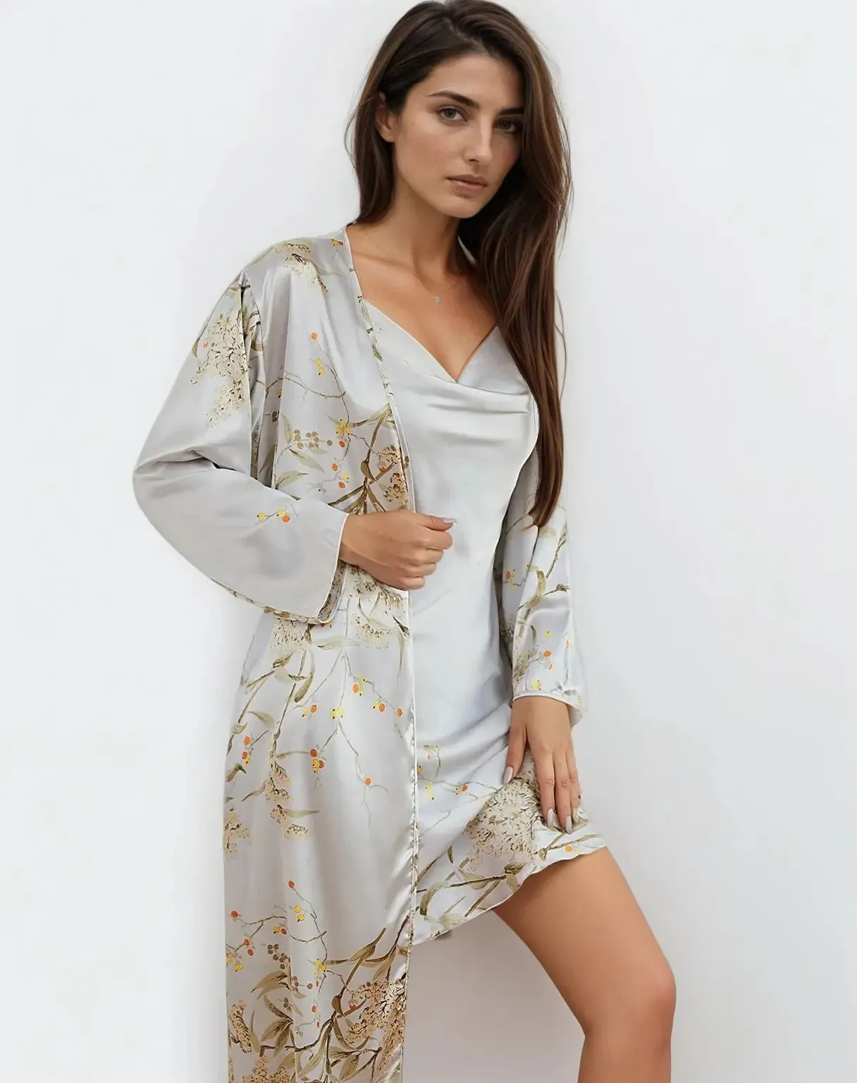 Four Seasons Floral Loungewear Robe Night Dress Set