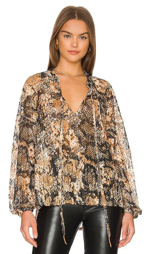 Free People Out For The Night Top in Brown