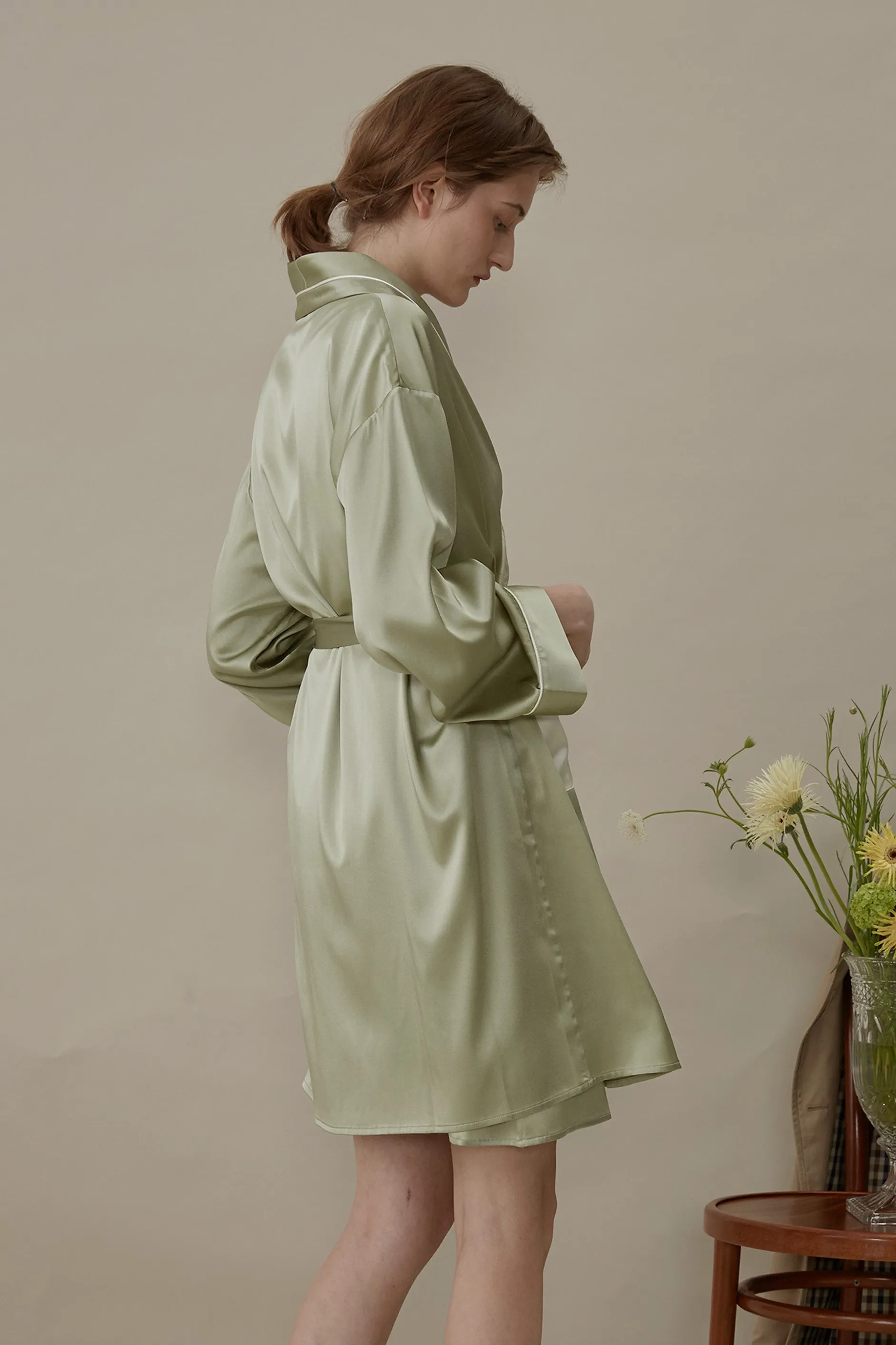 French Style Silk Robe