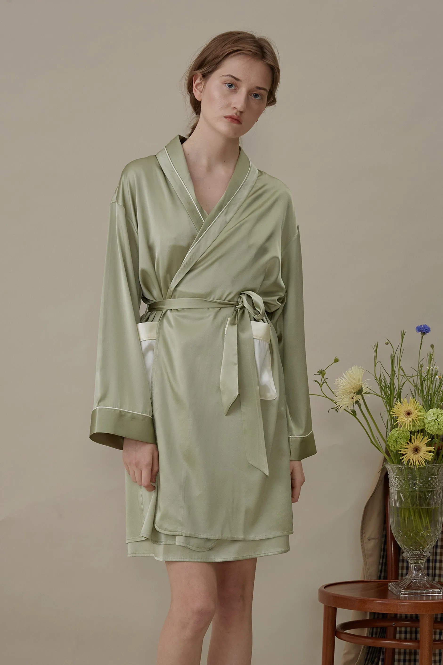 French Style Silk Robe