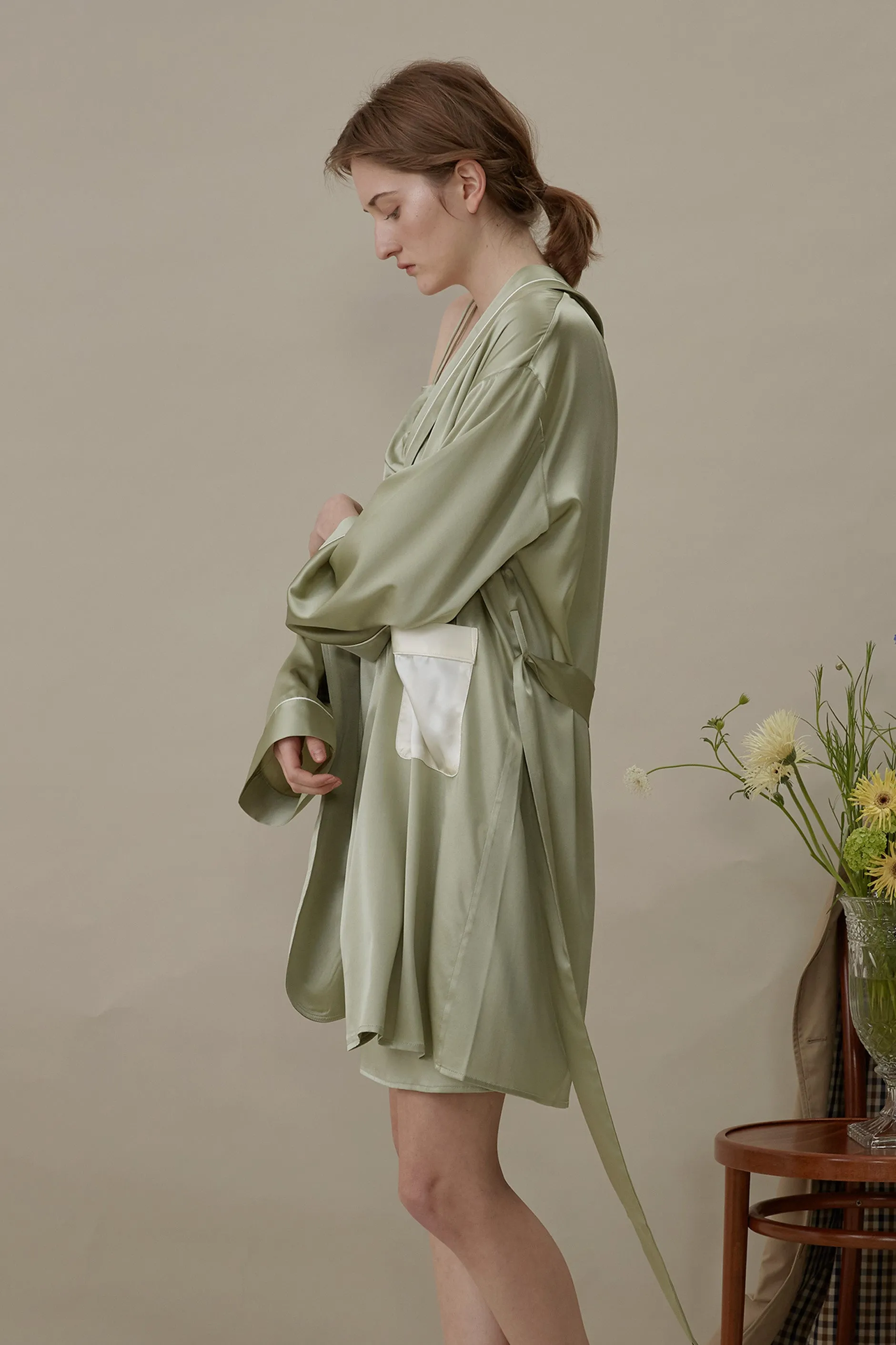 French Style Silk Robe