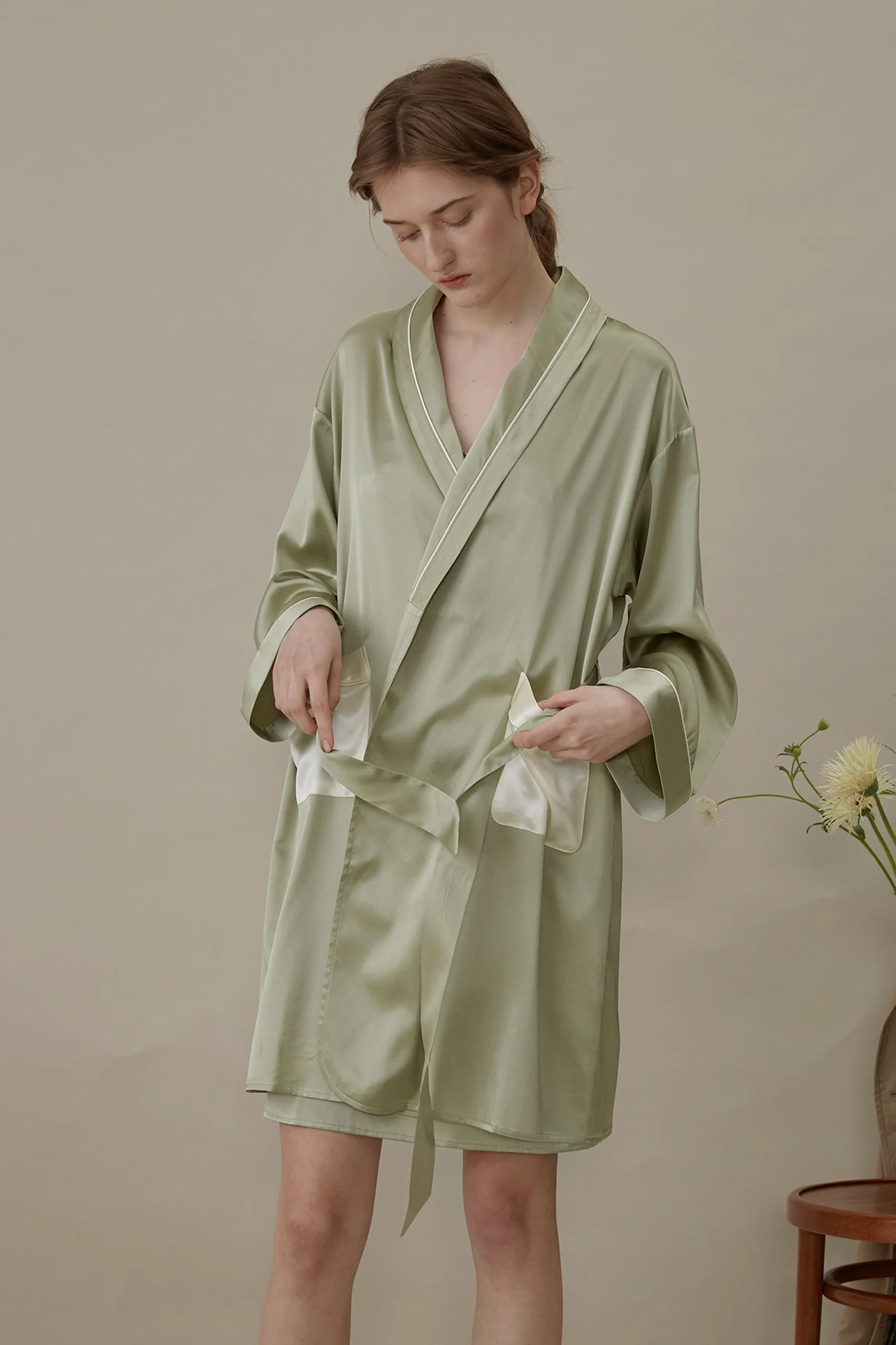 French Style Silk Robe