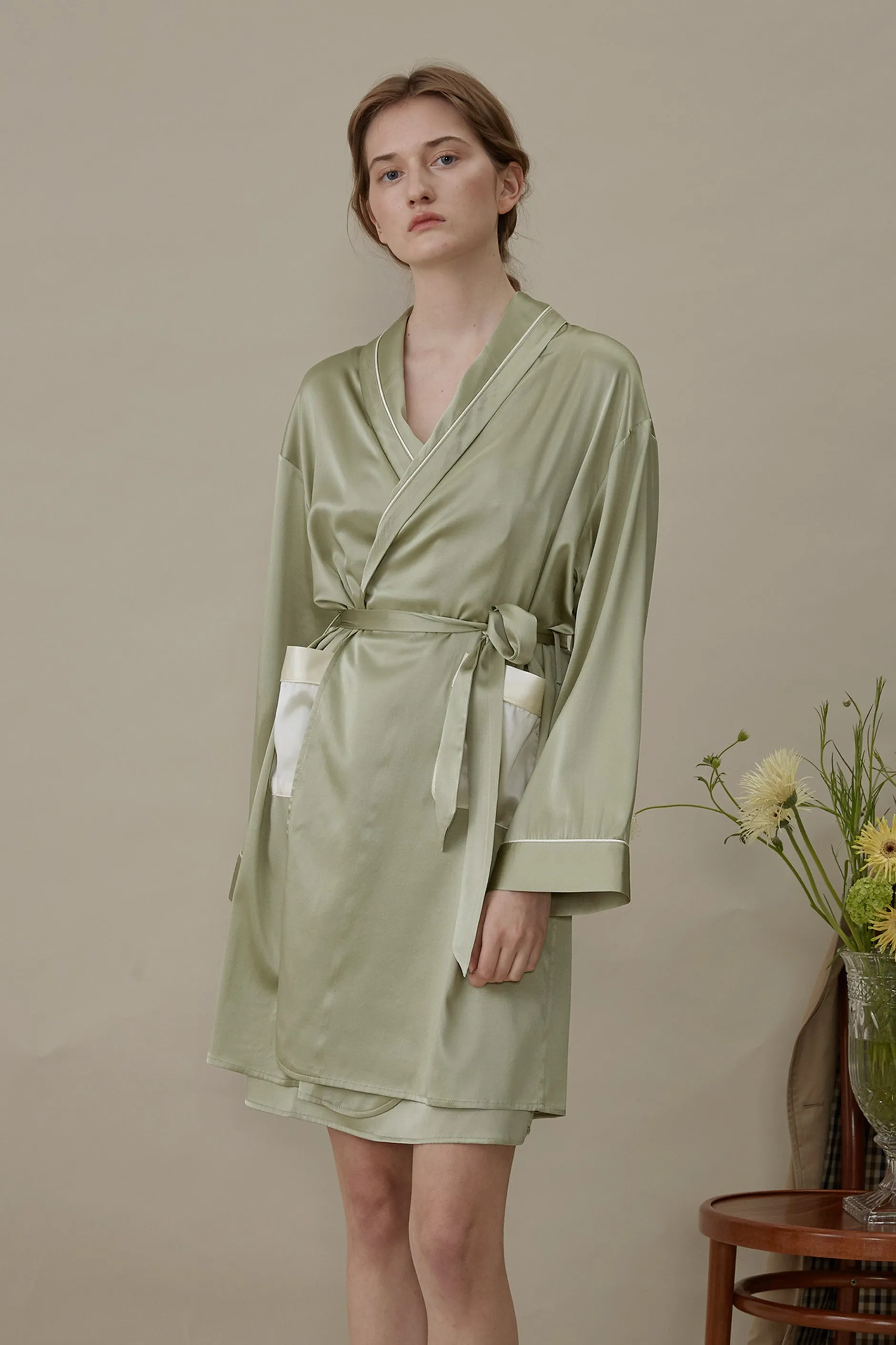 French Style Silk Robe
