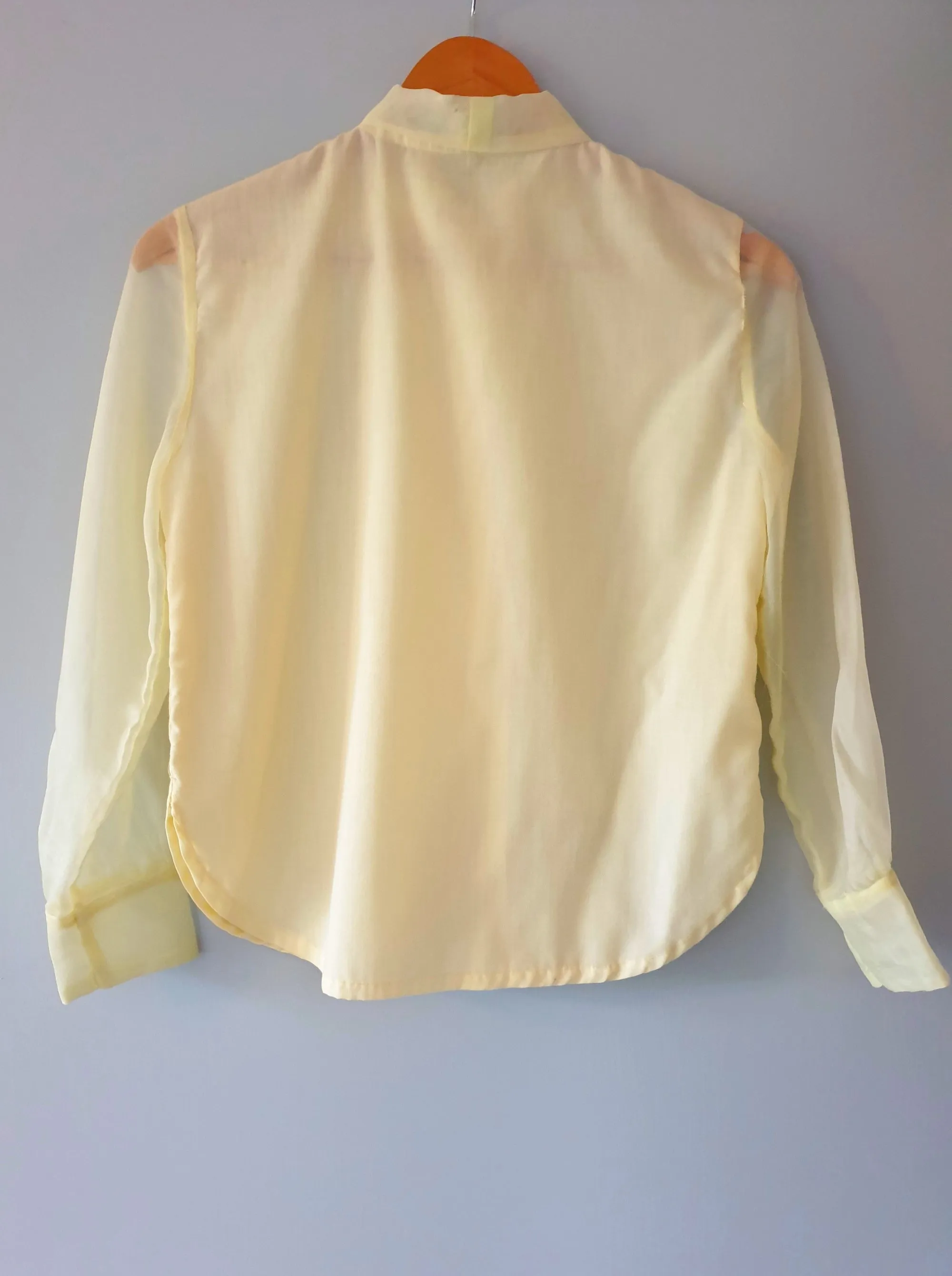 Lemon Pussy Bow Blouse - S