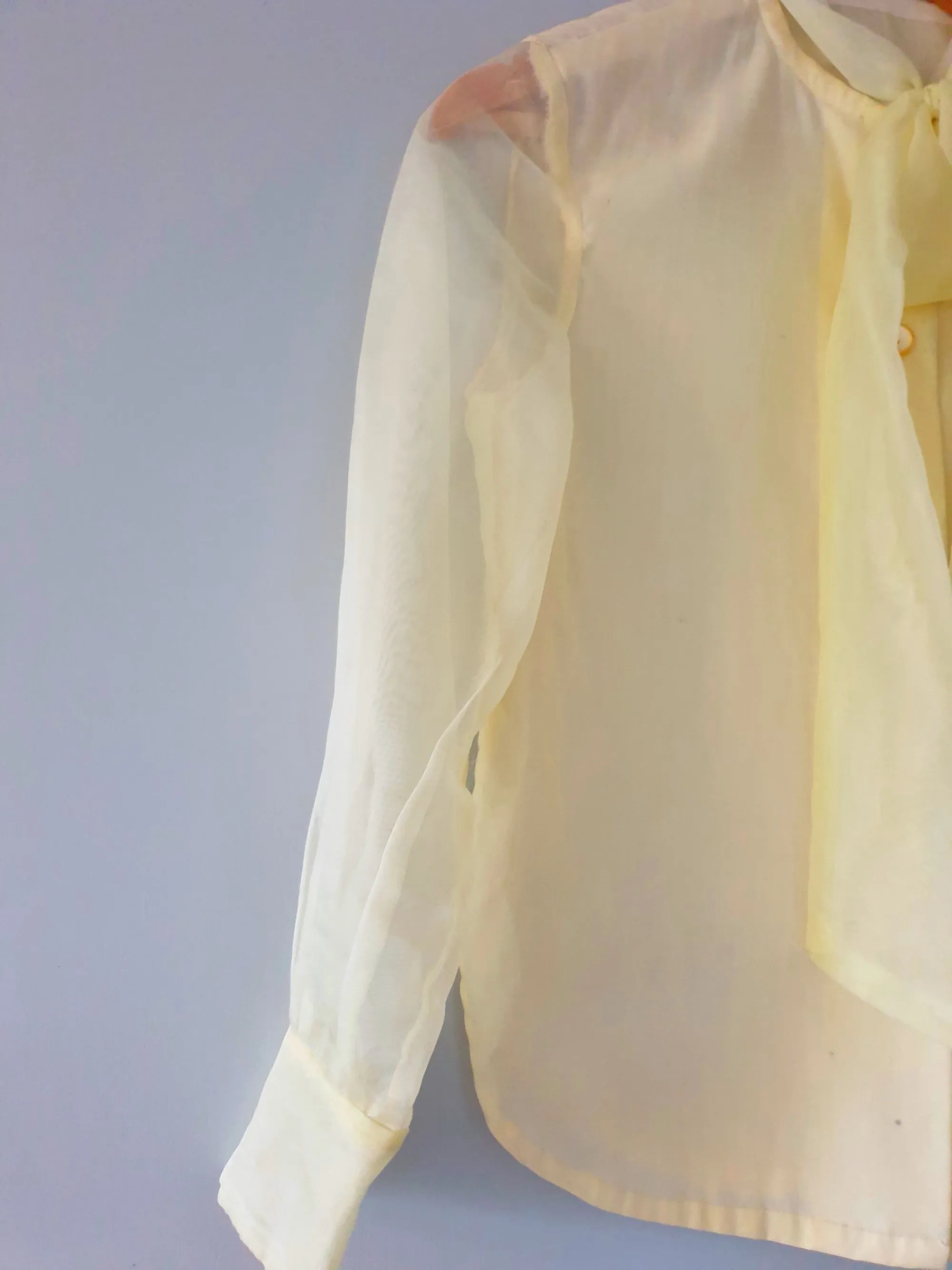 Lemon Pussy Bow Blouse - S