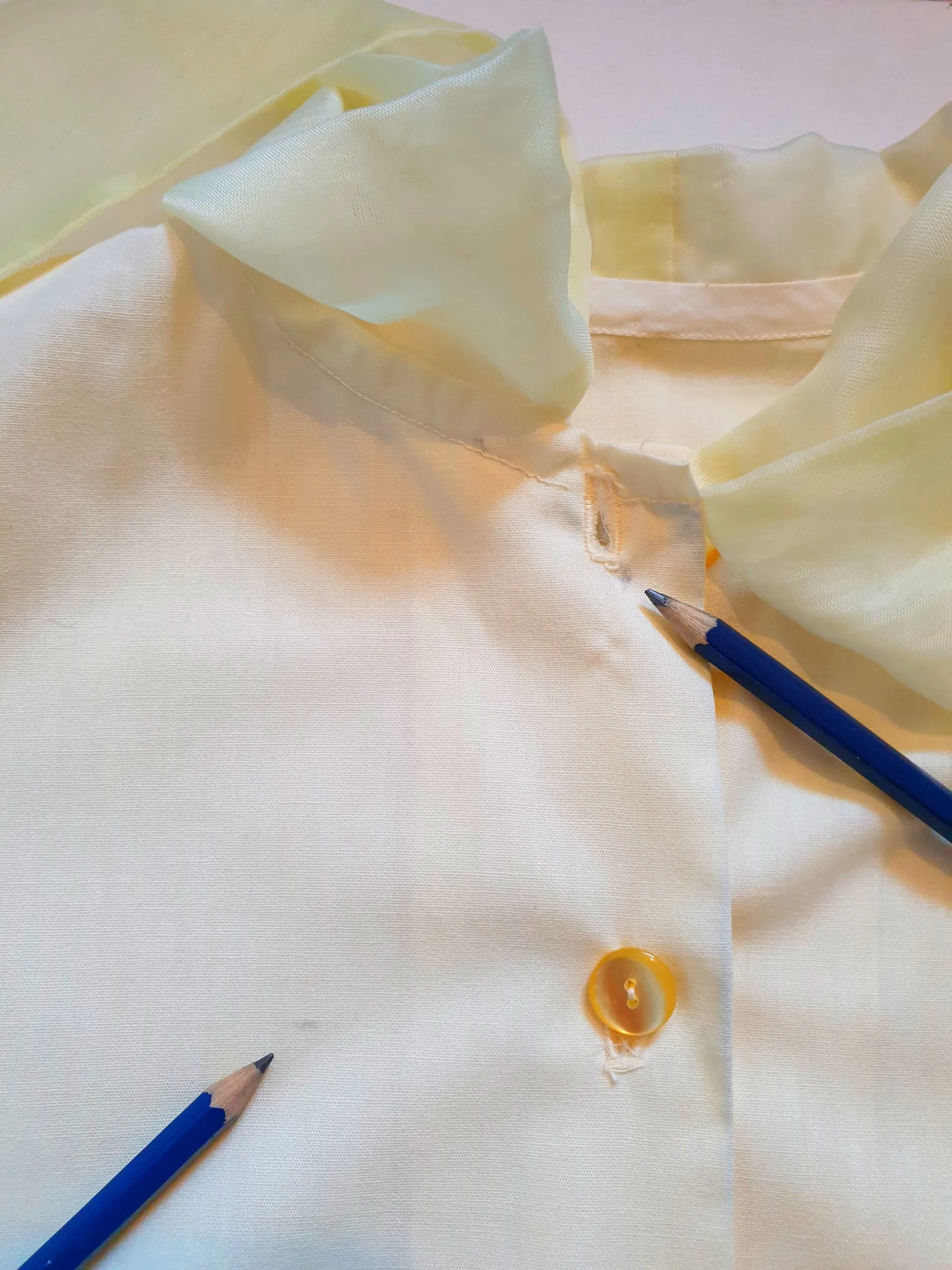 Lemon Pussy Bow Blouse - S