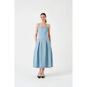 Light Blue Denim Flowy Dress