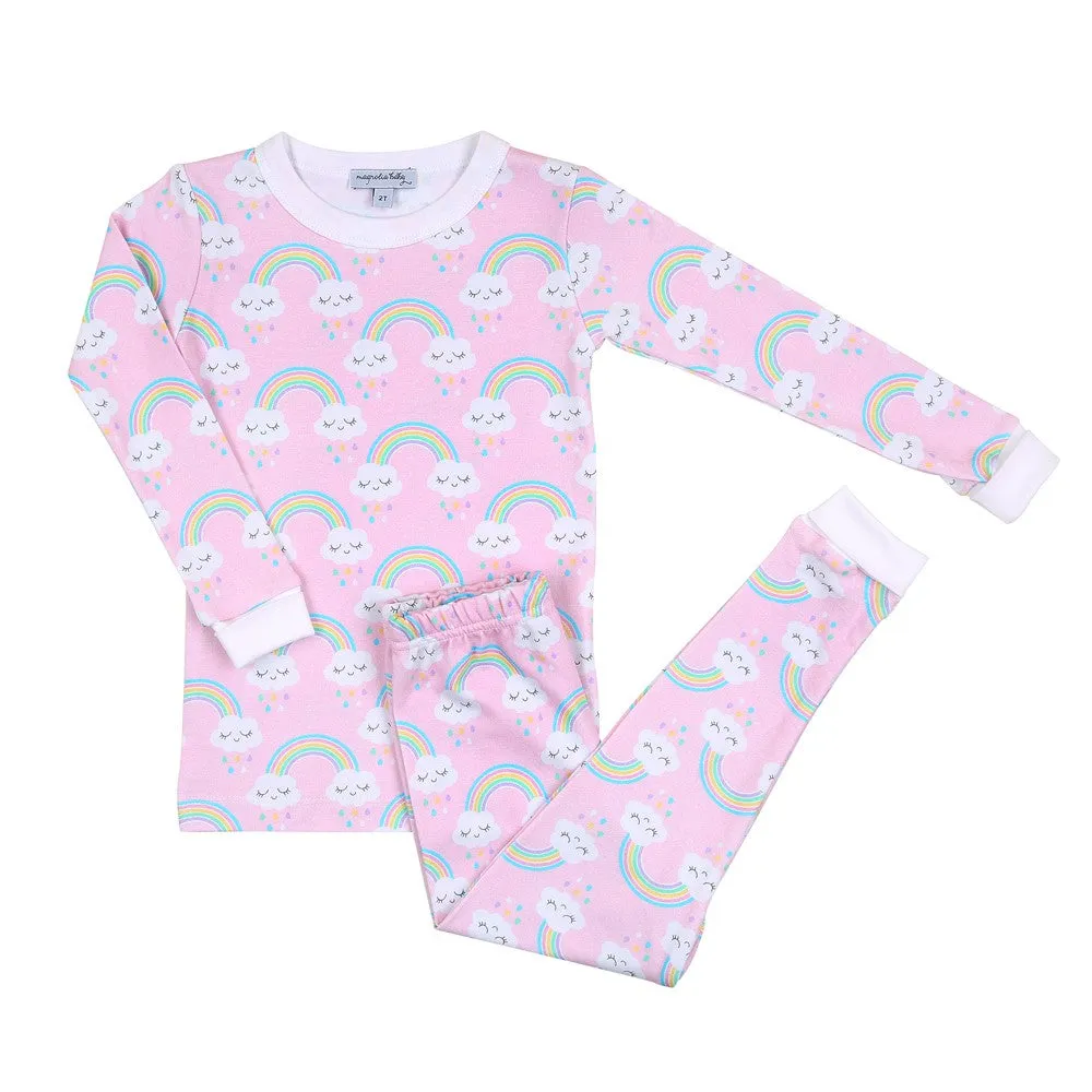 Magnolia Baby Little Girls Pink Sweet Rainbows Bamboo Pajamas