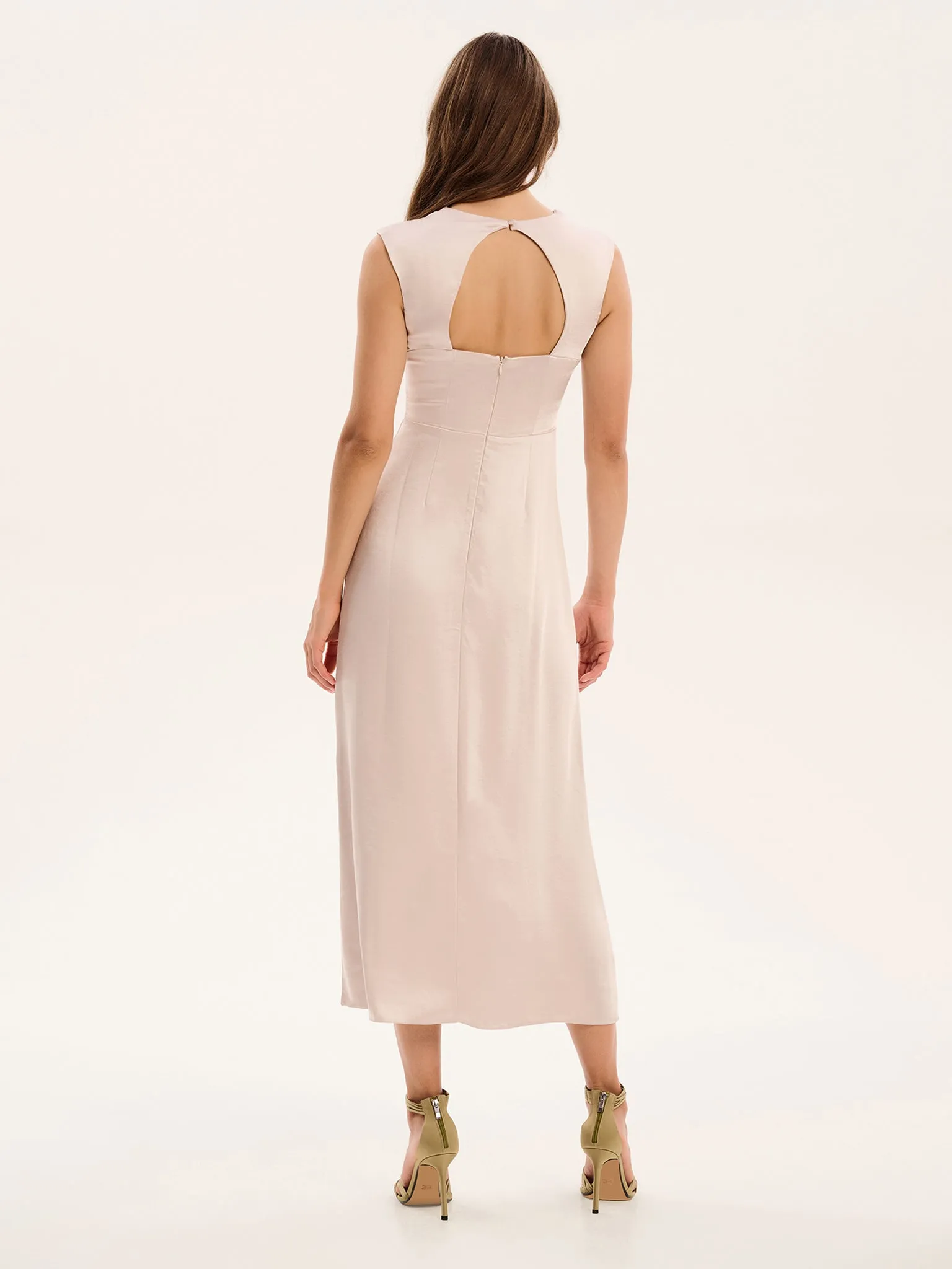 Marin Twist Front Dress in Silver