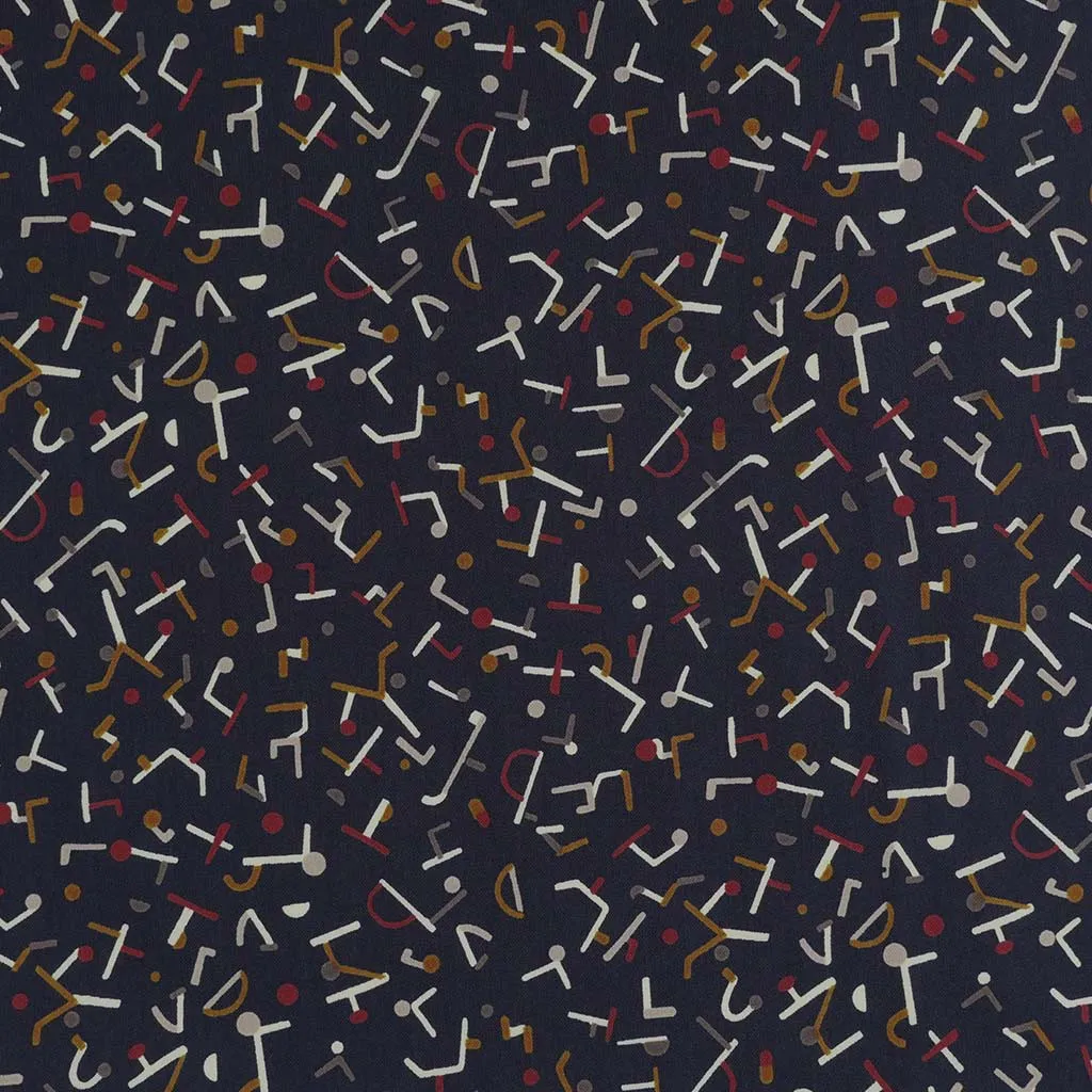 Monroe - Navy, Jumbled Woven Crepe Fabric