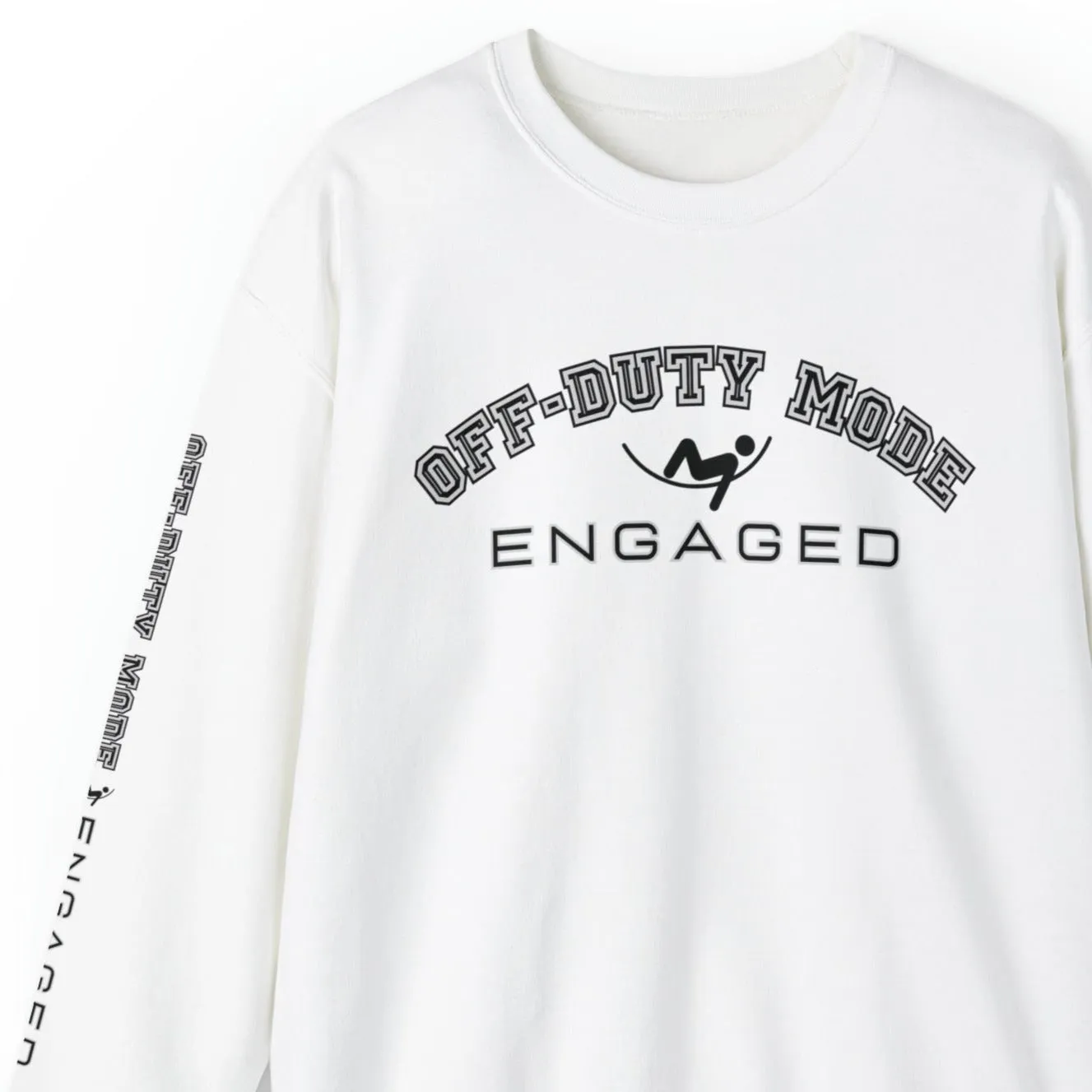 Off-Duty Mode Engaged Men's Sweatshirt: Relaxing Figure & Arm Detail
