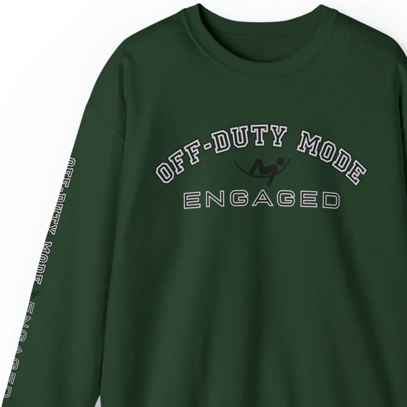 Off-Duty Mode Engaged Men's Sweatshirt: Relaxing Figure & Arm Detail