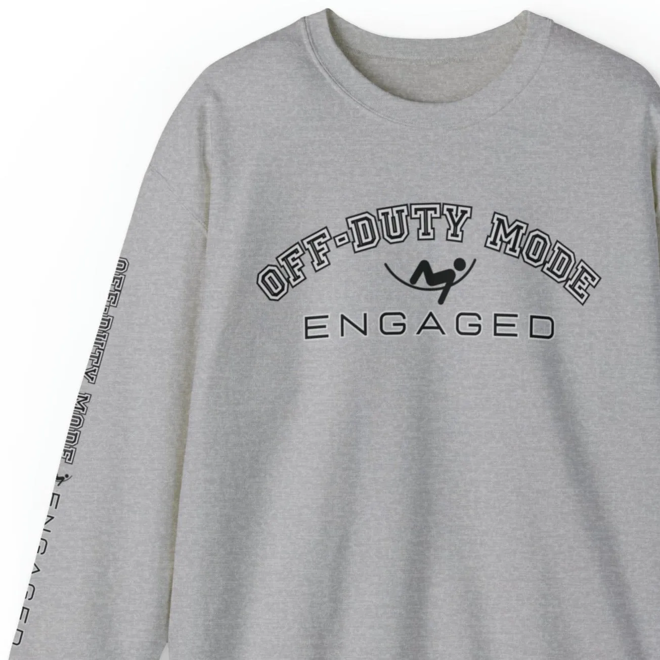 Off-Duty Mode Engaged Men's Sweatshirt: Relaxing Figure & Arm Detail
