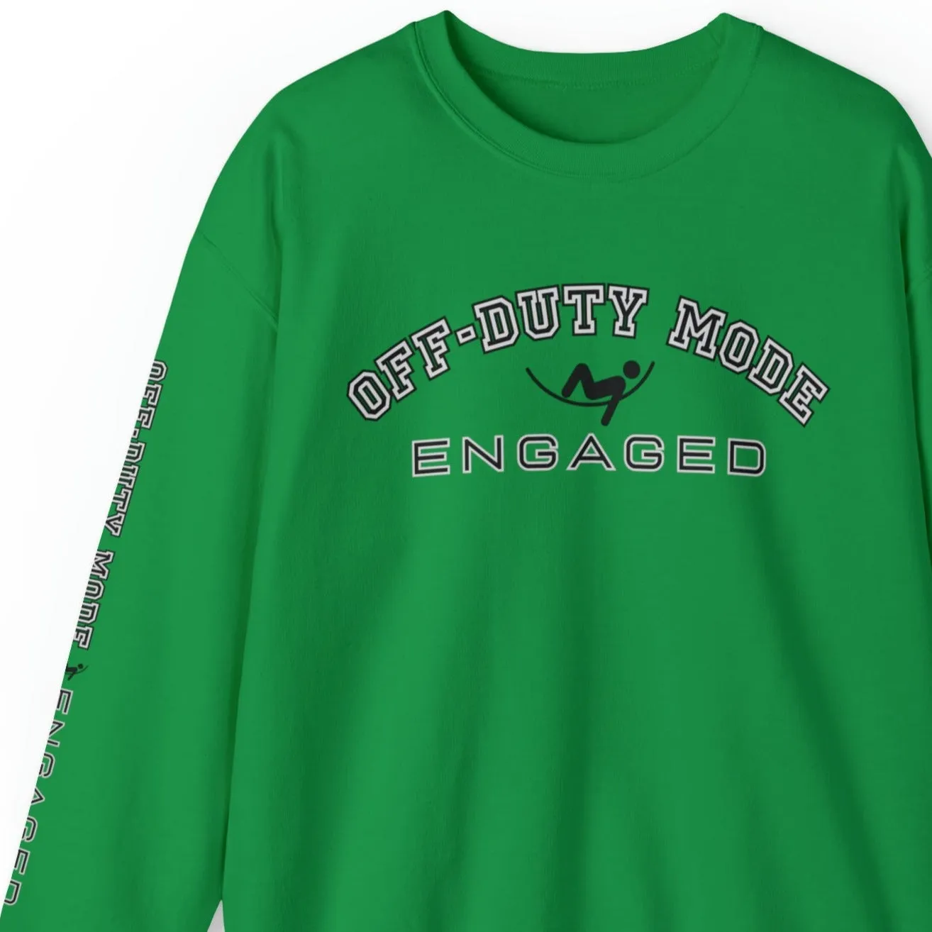 Off-Duty Mode Engaged Men's Sweatshirt: Relaxing Figure & Arm Detail