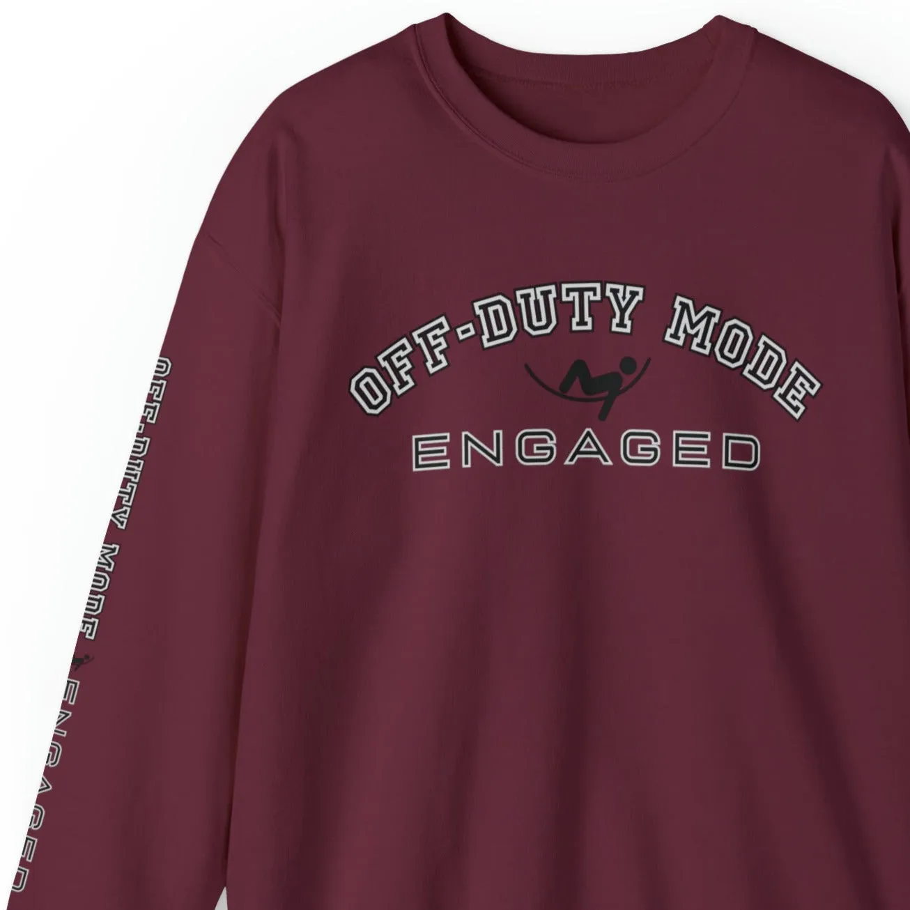 Off-Duty Mode Engaged Men's Sweatshirt: Relaxing Figure & Arm Detail