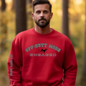 Off-Duty Mode Engaged Men's Sweatshirt: Relaxing Figure & Arm Detail
