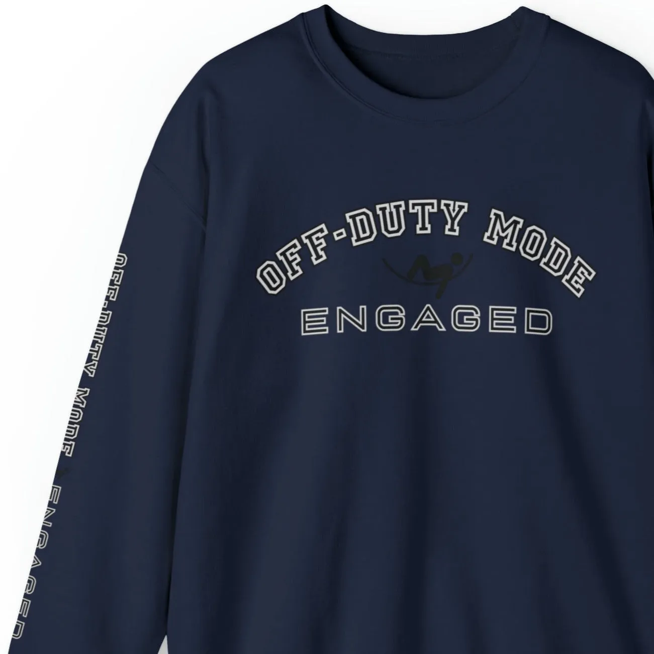 Off-Duty Mode Engaged Men's Sweatshirt: Relaxing Figure & Arm Detail