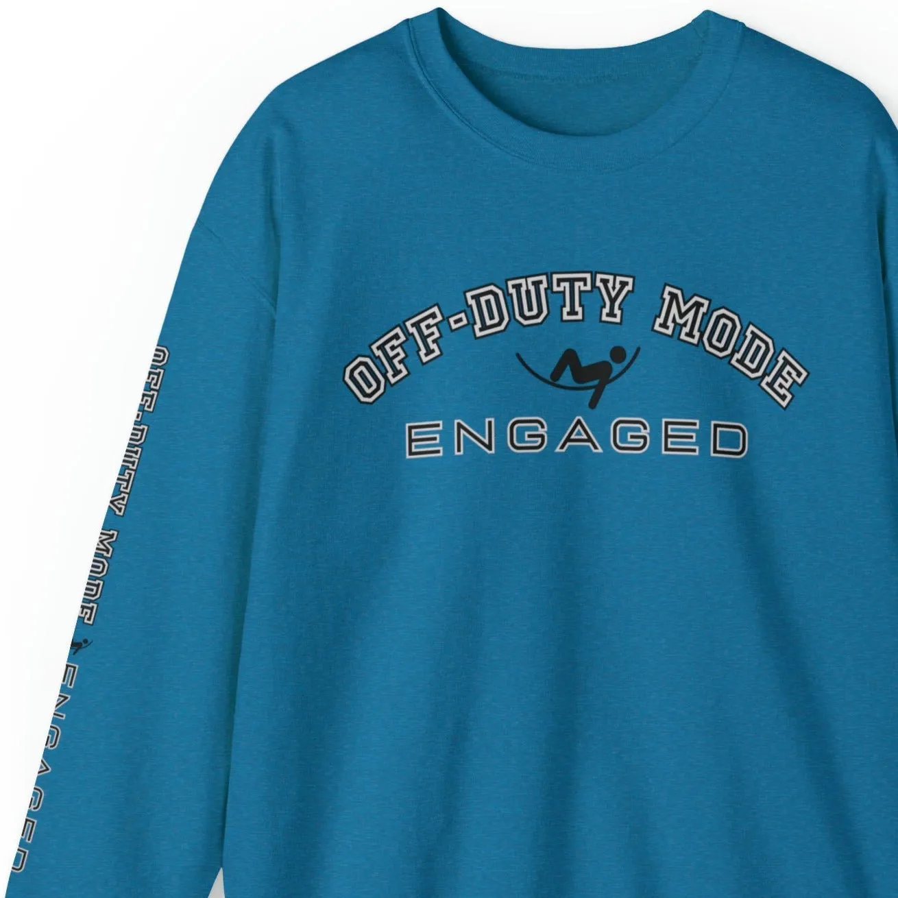Off-Duty Mode Engaged Men's Sweatshirt: Relaxing Figure & Arm Detail