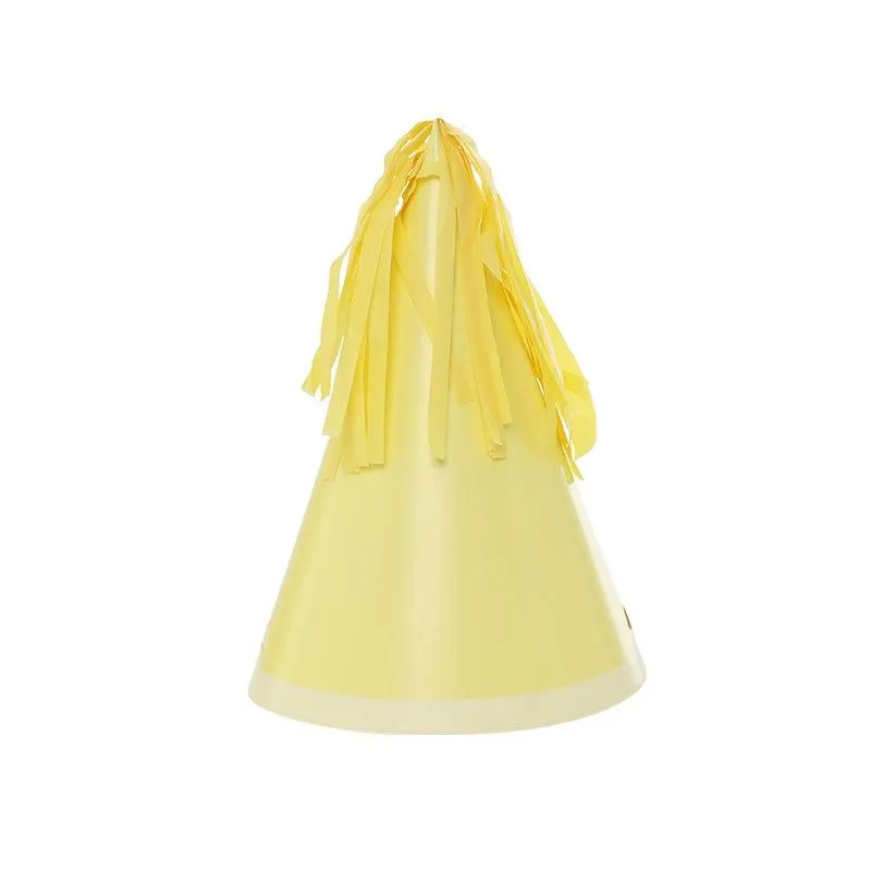 Pastel Yellow Tassel Topper Party Hats