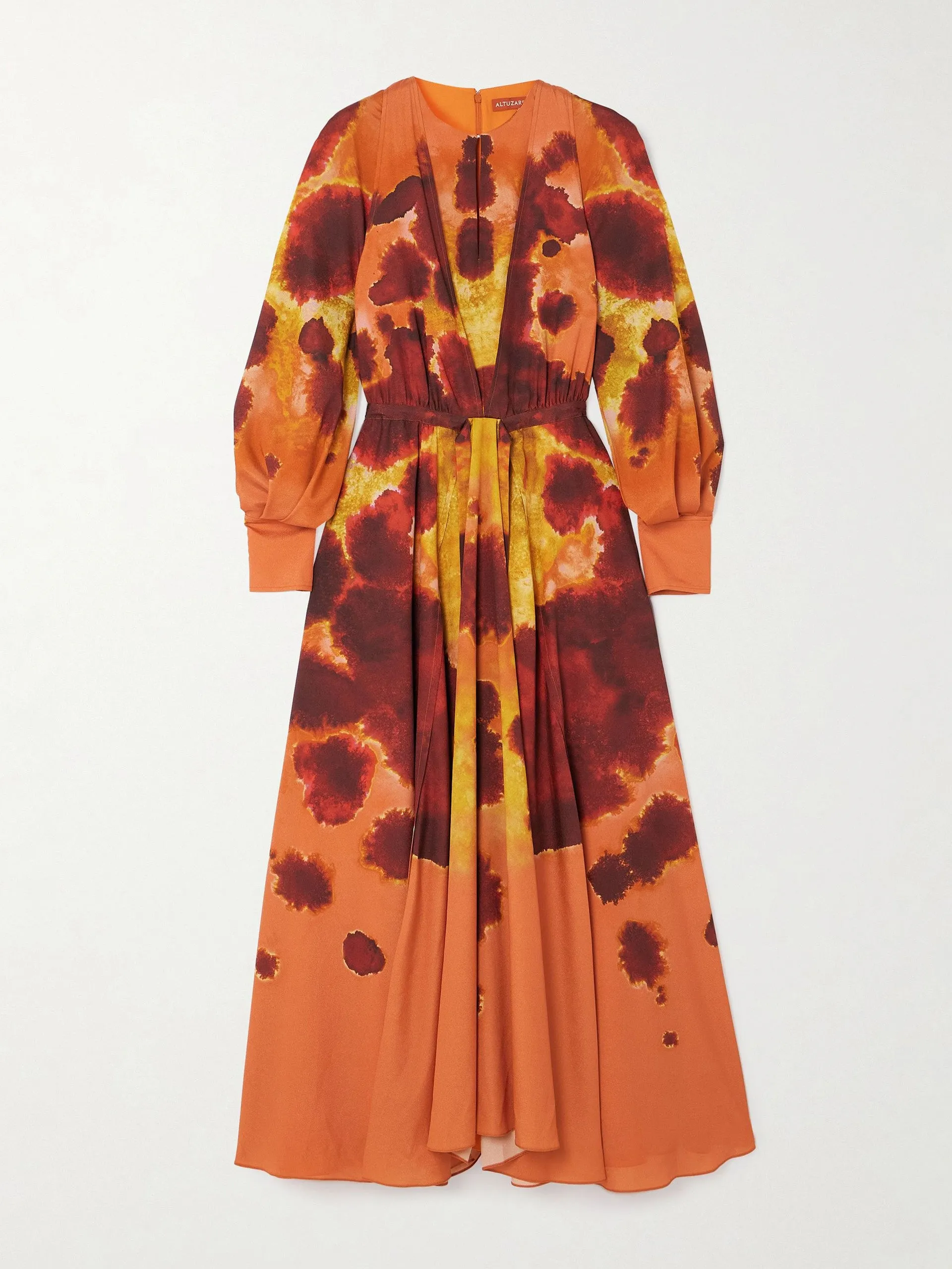 Peirene belted tie-dyed chiffon midi dress