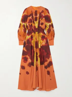 Peirene belted tie-dyed chiffon midi dress