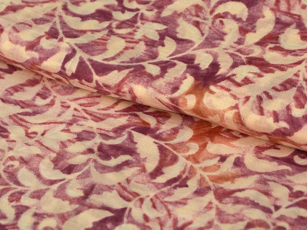Pink & Cream Floral Pure Mul Mul Cotton Fabric