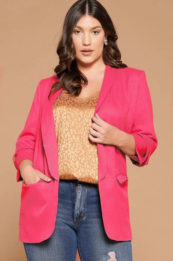 Ready For Success Blazer - Hot Pink