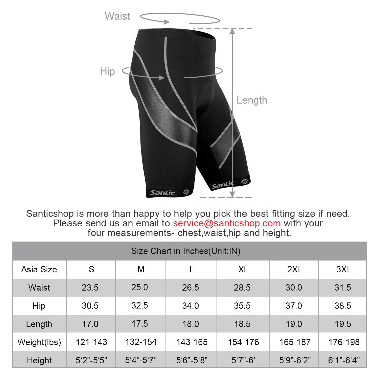 Santic Light velocity Black Men Padded Cycling Shorts