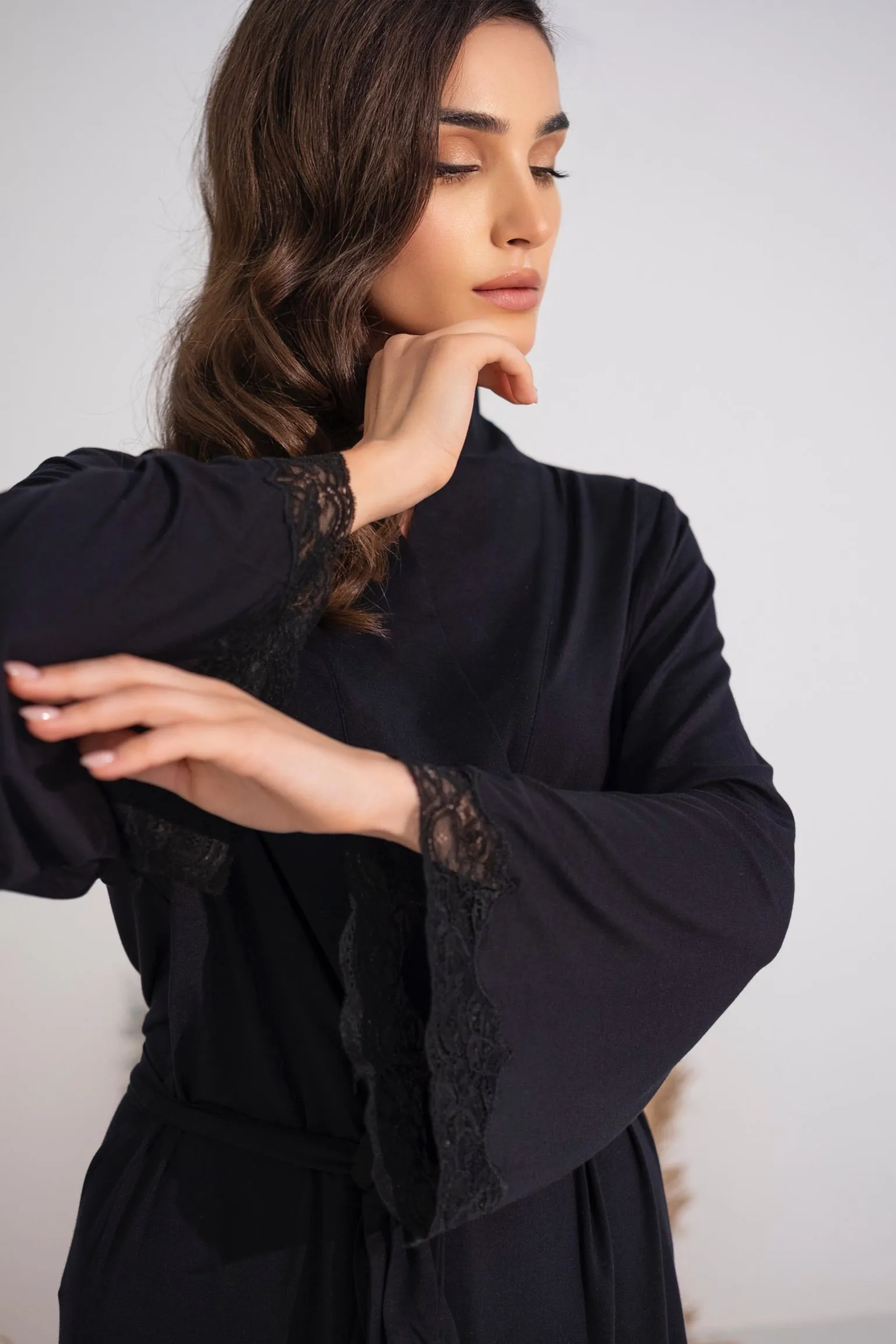 Soft Kimono Robe Black