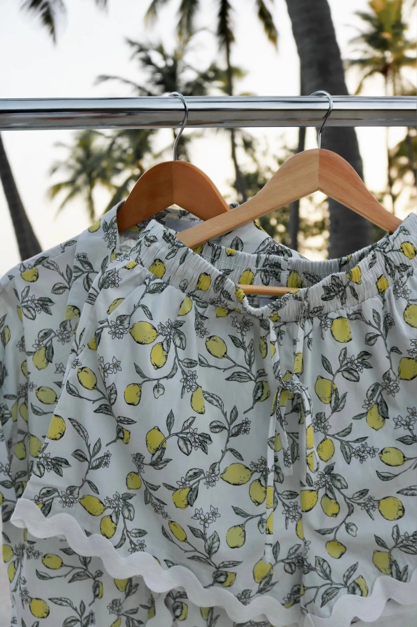 Sul Mare Short Set - Alice Blue Lemon