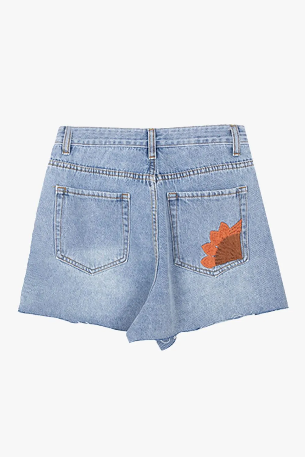 Sunflower Embroidery Light Blue Shorts
